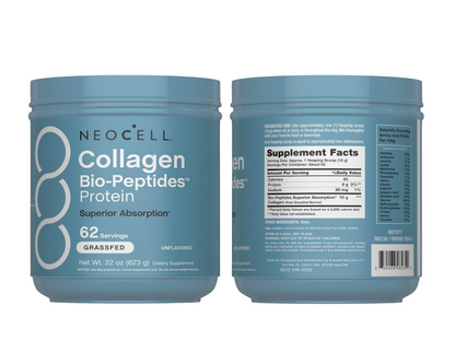 NeoCell collagen Bio-Peptides Powder22oz|Super Hair, Skin, and NailsSuperior Absorption |Grassfed ProteinSupplement |Advanced with 18Essential Amino Acids (2pack)