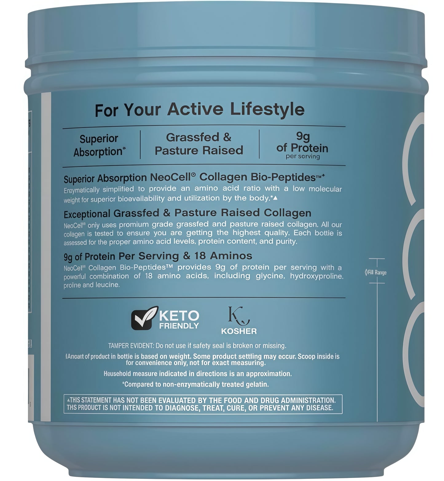 NeoCell collagen Bio-Peptides Powder22oz|Super Hair, Skin, and NailsSuperior Absorption |Grassfed ProteinSupplement |Advanced with 18Essential Amino Acids (2pack)